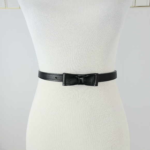 Fossil Black Bow Genuine Leather Vintage Belt - Picture 1 of 11